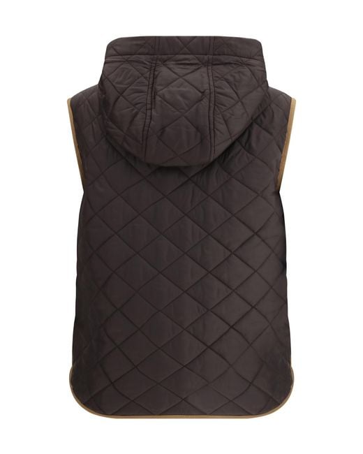 Brunello Cucinelli Black Brown Nylon Sleveless Jacket