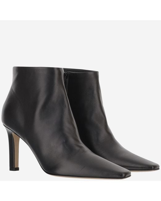 The Row Black Carla 80 Ankle Boots