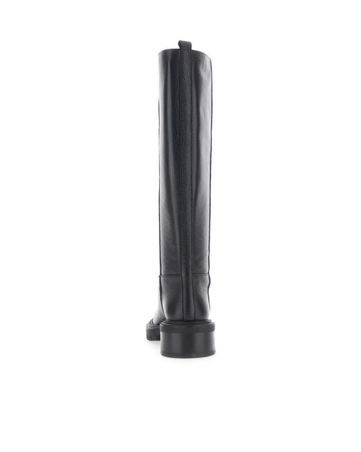 Via Roma 15 Black Round-Toed Knee-High Boots