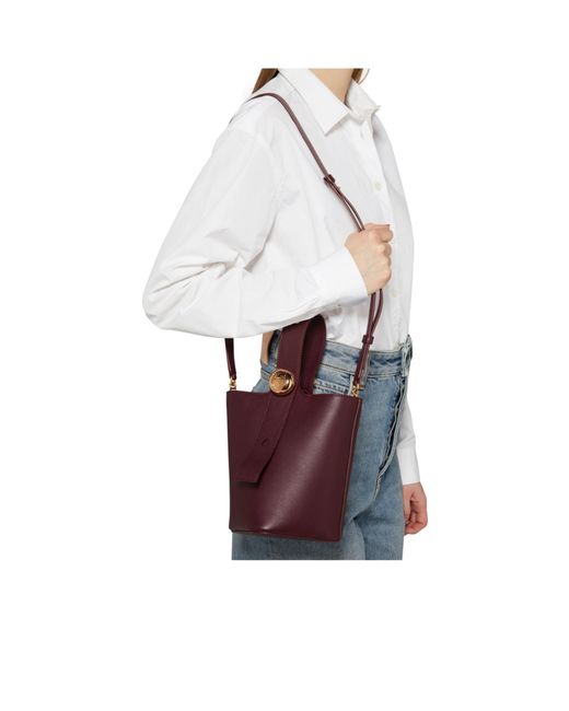 Loewe Purple Pebble Bucket Mini Bucket Bag