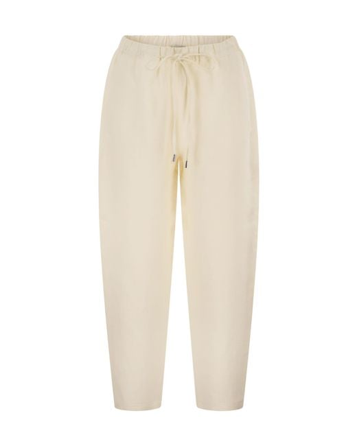 Antonelli Natural Trousers With Drawstring Waist