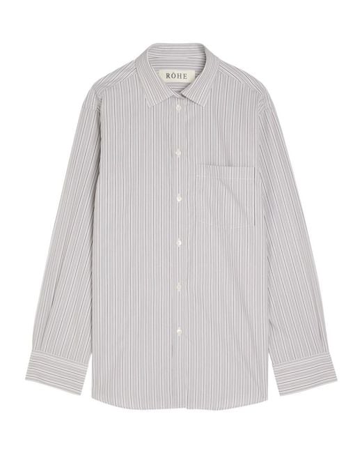 Rohe White Striped Cotton Shirt