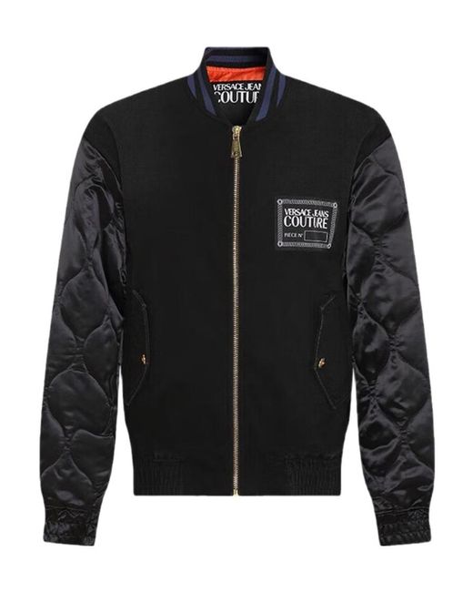 Versace Jeans Black Logo Baseball Jacket for men