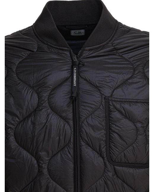 C P Company Black Quilted Medium Jacket for men