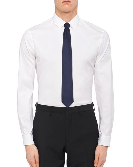 Prada Blue Satin Tie for men