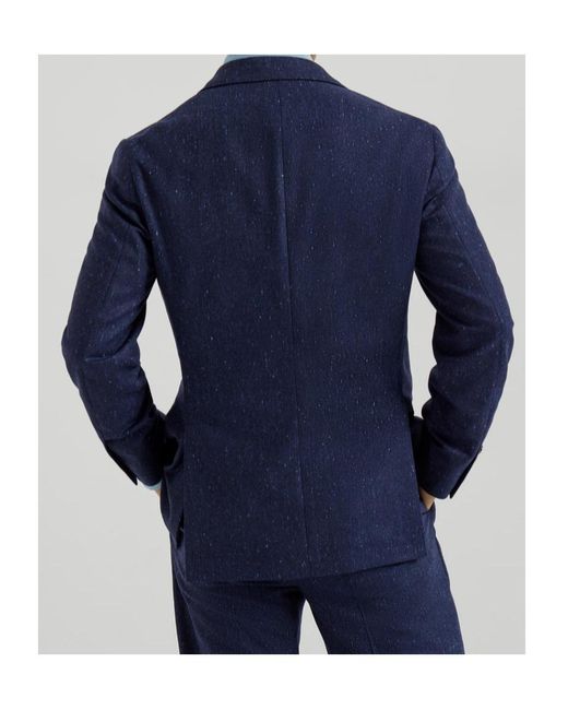 Brunello Cucinelli Blue Speckled Single-Breasted Blazer for men