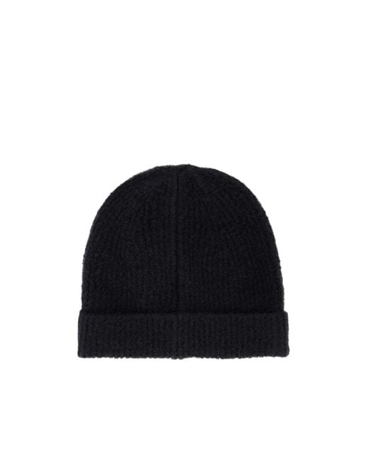 Massimo Osti Studio Black Ribbed Cuff Beanie Hat for men