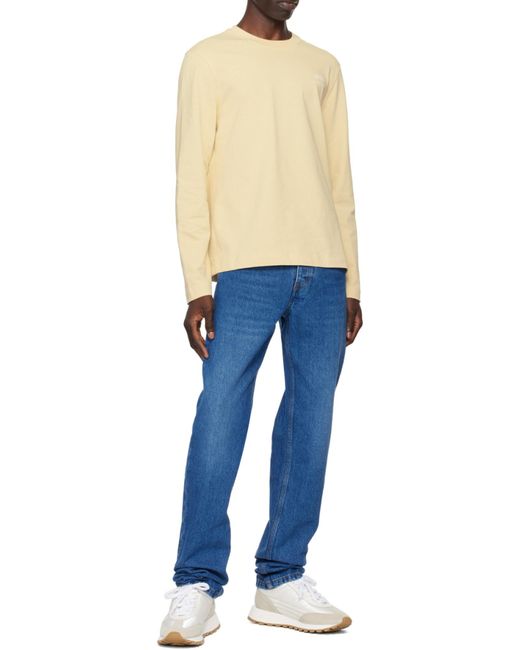 AMI Blue Logo Patch Classic Fit Jeans for men