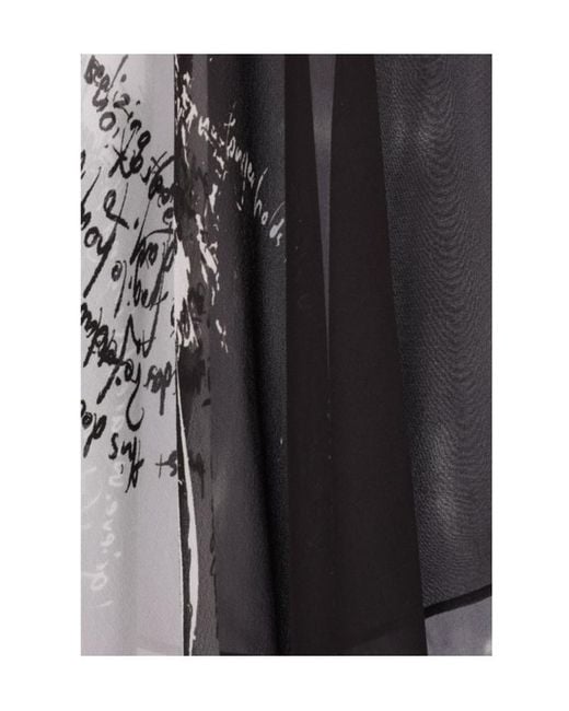 Yohji Yamamoto Gray Asymmetric Printed Shirt