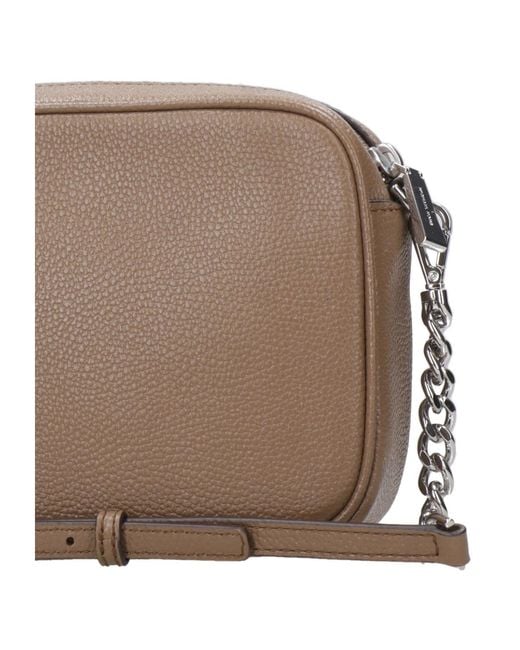 MICHAEL Michael Kors Brown Ginny Logo Plaque Crossbody Bag