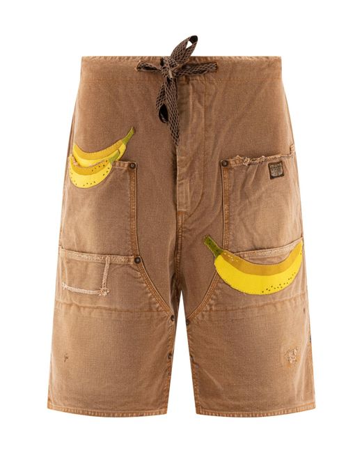 Kapital Orange Wide-Leg Shorts for men