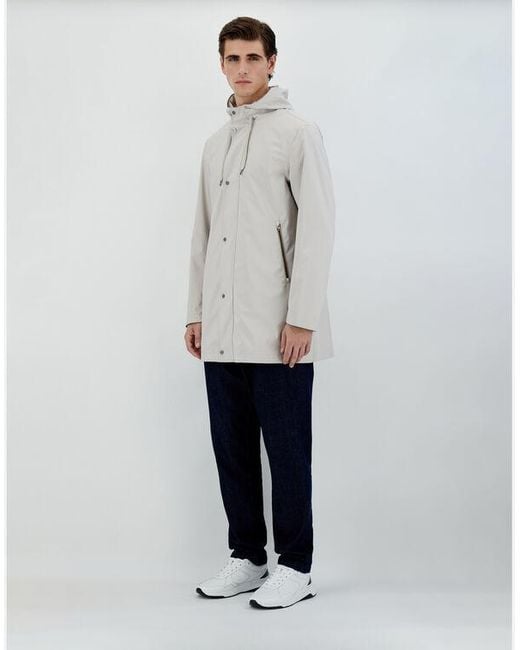 Herno White Long-Sleeved Parka Coat for men
