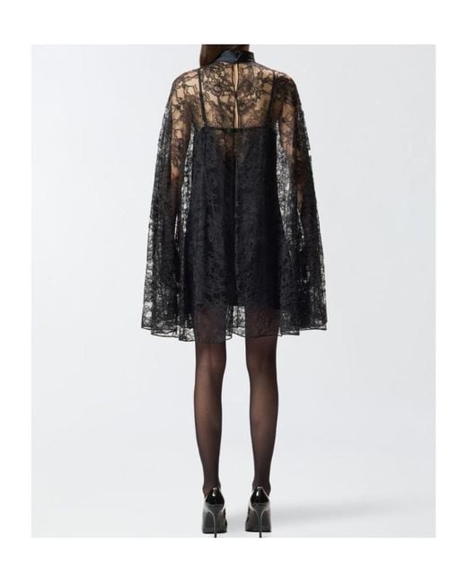 Pinko Black Long-Sleeved Mini Lace Dress