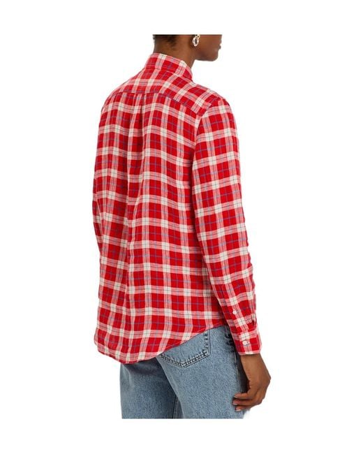 Polo Ralph Lauren Red Plaid Linen Shirt