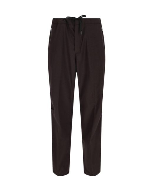 Herno Black Laminar Drawstring Straight-Leg Trousers for men