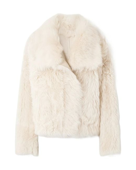 Yves Salomon White Cropped Leather Jacket