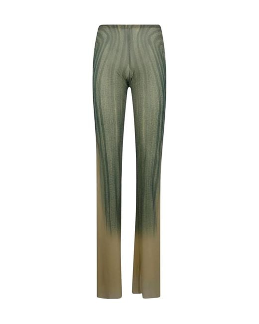 Jean Paul Gaultier Green Spiral-Print Trousers