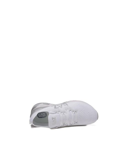 EA7 Gray Logo-Print Low-Top Sneakers for men