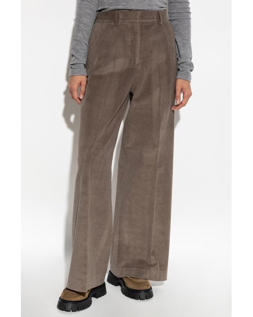 Officine Generale Brown Corduroy Wide-Leg Trousers