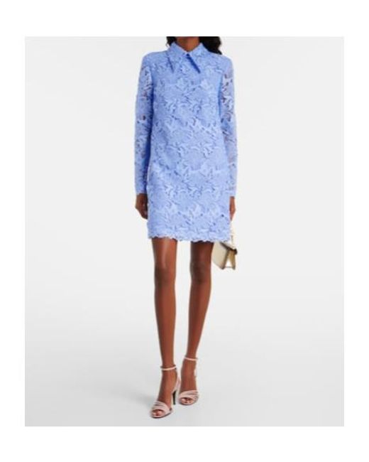 Carolina Herrera Blue Lace Minidress