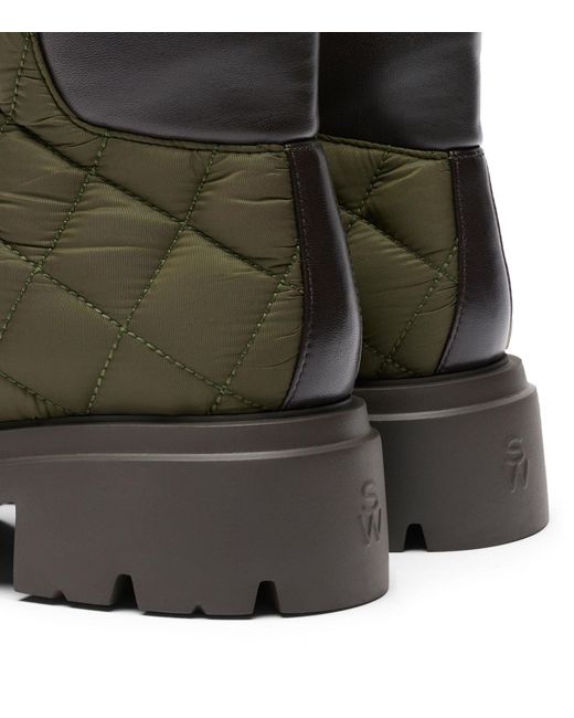 Stuart Weitzman Green Hudson Quilted Hiker Bootie