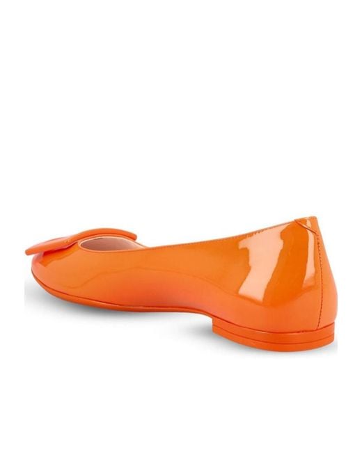 Roger Vivier Orange Logo Embossed Flat Shoes