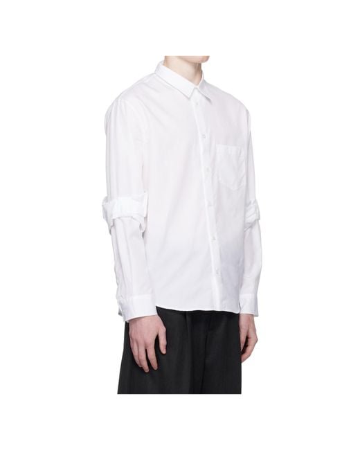 Simone Rocha White Gathered-Cuff Cotton Shirt for men