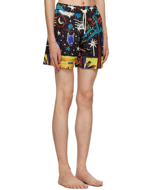 Palm Angels Multicolor Starry Night Drawstring Swim Shorts for men