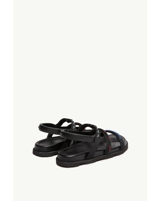 Moncler Black Vera Isla Leather Sandals