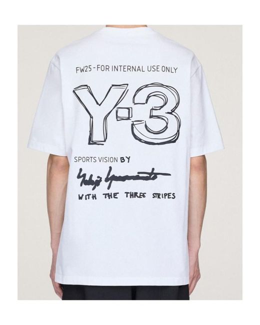 Y-3 White Short Sleeved T-Shirt for men