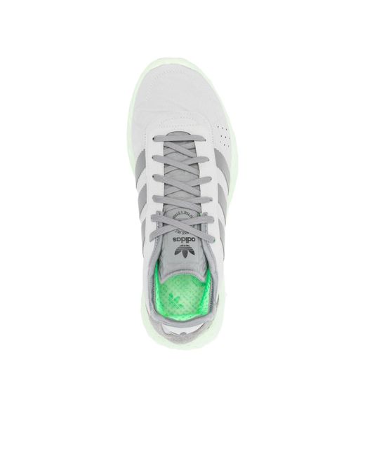 Adidas Originals Green Lace-Up Sneakers for men