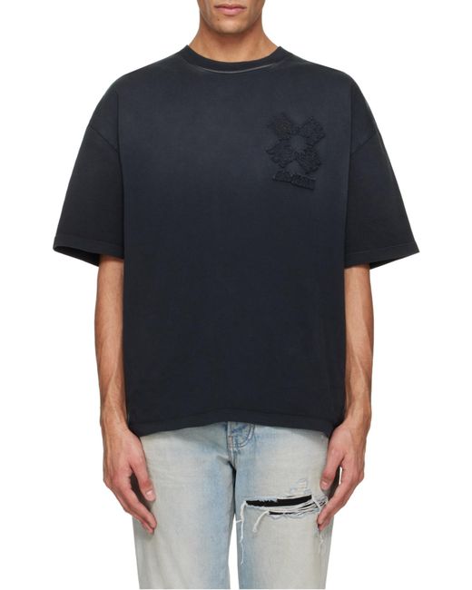 Amiri Black Ma Quad Short Sleeved Crewneck T-Shirt for men
