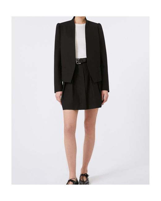Max Mara Black Short Cotton Twill Skirt