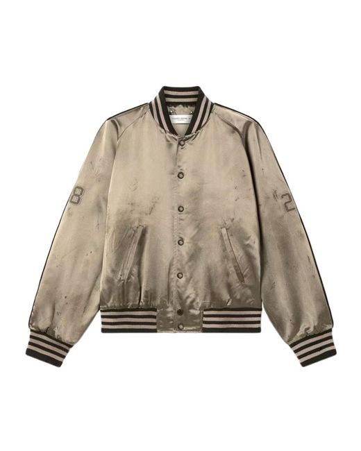 Golden Goose Deluxe Brand Natural Satin Bomber Jacket for men