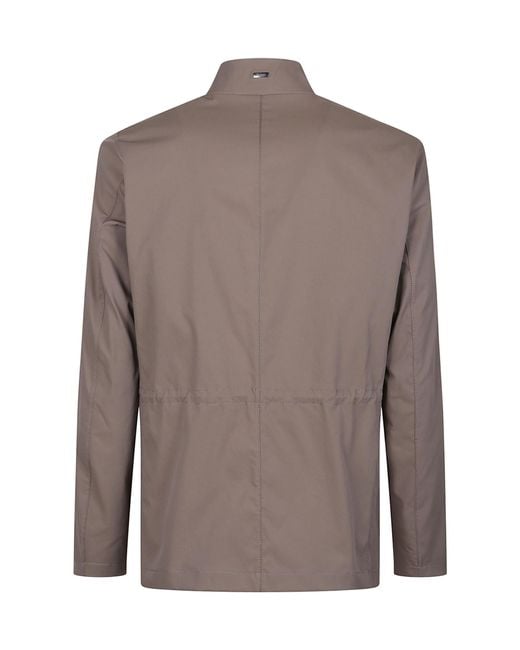 Herno Brown Button-Up Coat for men