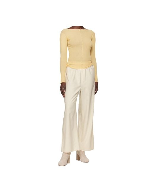 Baserange Natural Elasticated-Waist Silk Palazzo Pants