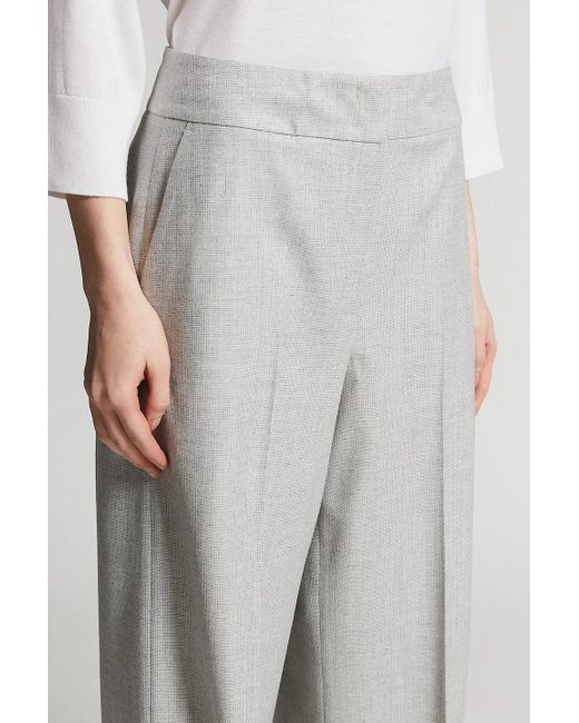 Peserico Gray Pleated Wide-Leg Trousers