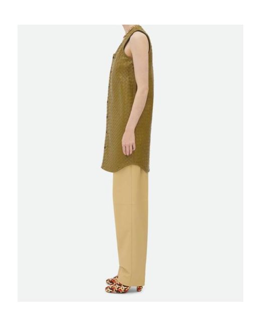 Bottega Veneta Women's Green Intrecciato Leather Dress Bottega Veneta Women's Green Intrecciato Leather Dress