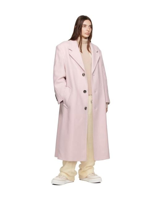 AMI Pink Excessive Lapel Coat