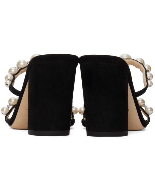 Jimmy Choo Black Amara 85Mm Embellished Sandals