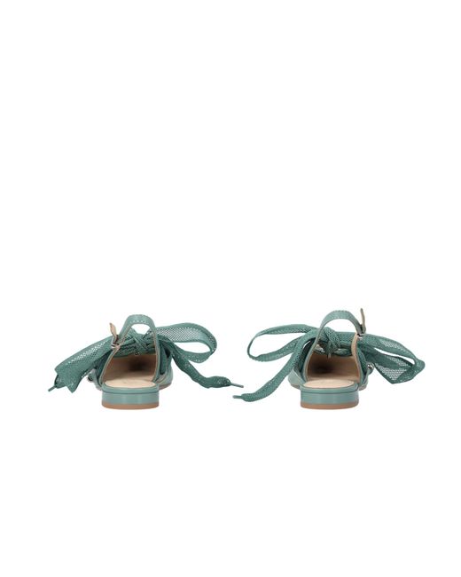 Pinko Green Bow Pointed Toe Slingback Pumps