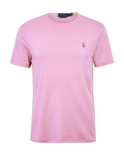 Polo Ralph Lauren Pink Logo Crew Neck T-Shirt for men
