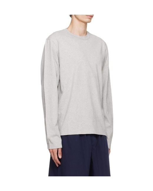Tekla Gray Long-Sleeved T-Shirt for men