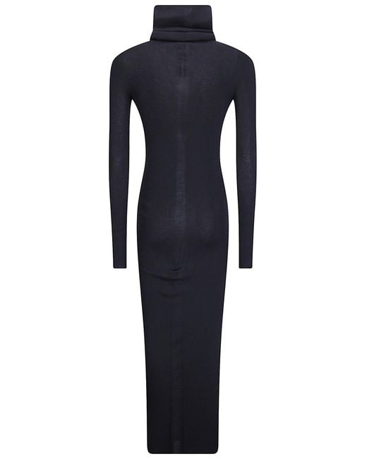 Rick Owens Blue Tube Turtleneck Knitted Dress