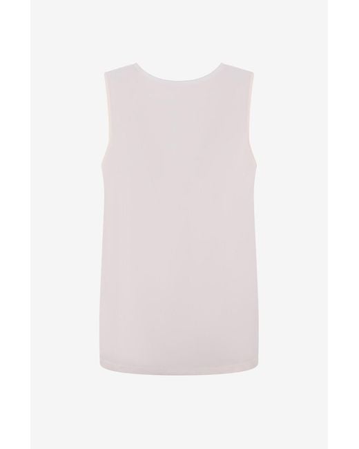 Fabiana Filippi Pink V-Neck Sleeveless Blouse