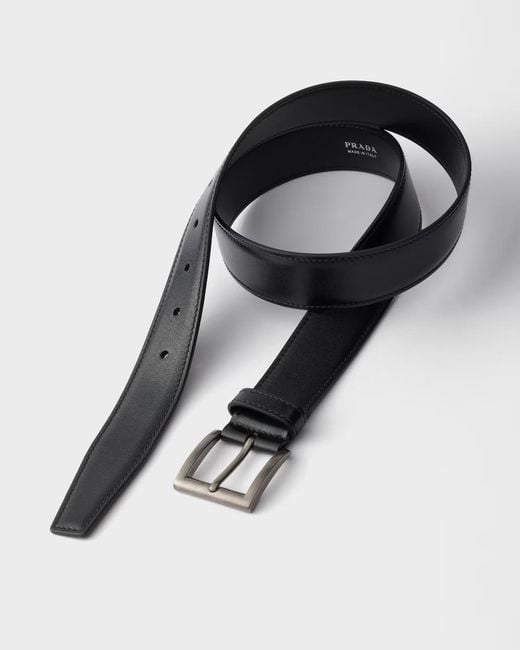 Prada White Leather Belt for men