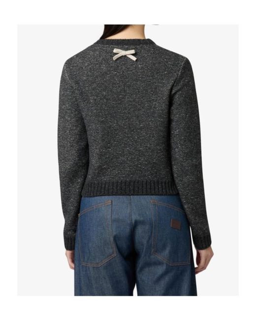 Moschino Black Wool-And-Silk Blend Sweater With Bows
