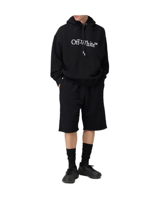 Off-White c/o Virgil Abloh Black Logo Printed Drawstring Bermuda Shorts for men