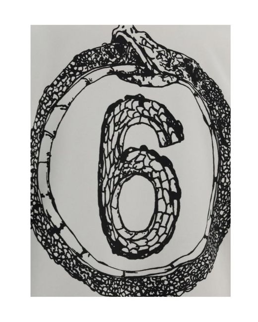 MM6 by Maison Margiela White Graphic Printed Drawstring Hoodie for men
