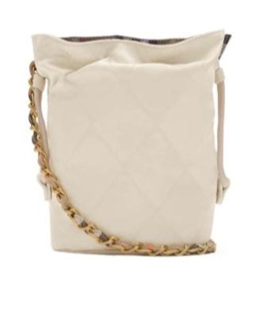 Burberry Natural Logo Patch Quilted Bucket Bag